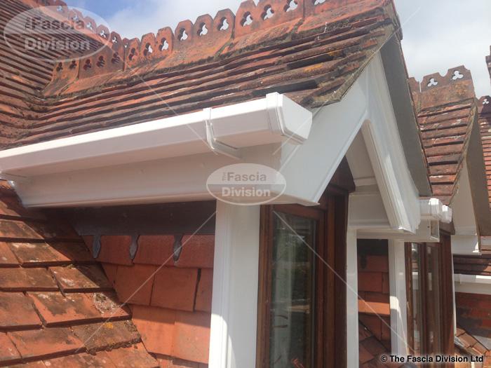 white square guttering white ogee fascia board