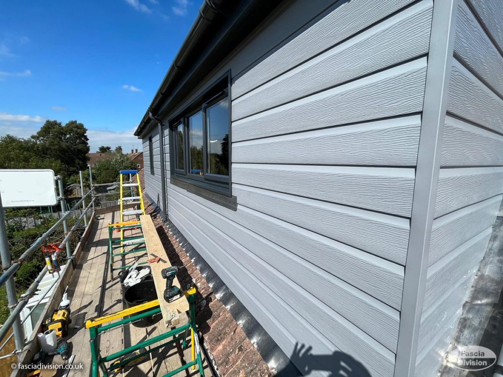 Fortex Cladding, Anthracite Fascia, Soffit, Guttering And Windows 