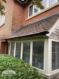 before installation of new windows, fascia, soffits and guttering on bay window