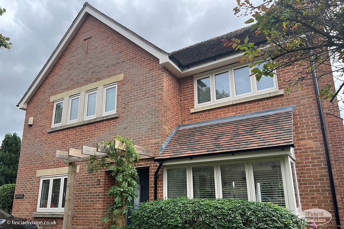 guttering replacement fascias on detached house