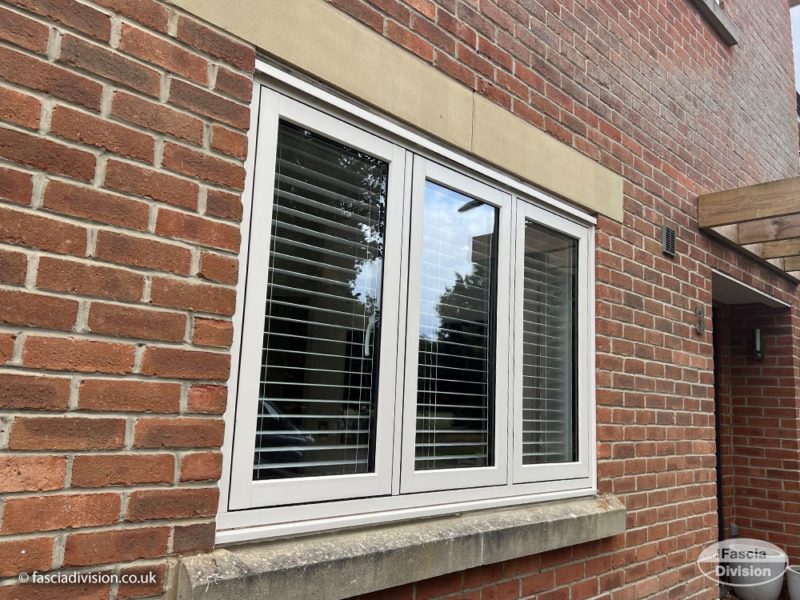 uPVC cream flush casement windows by The Fascia Division